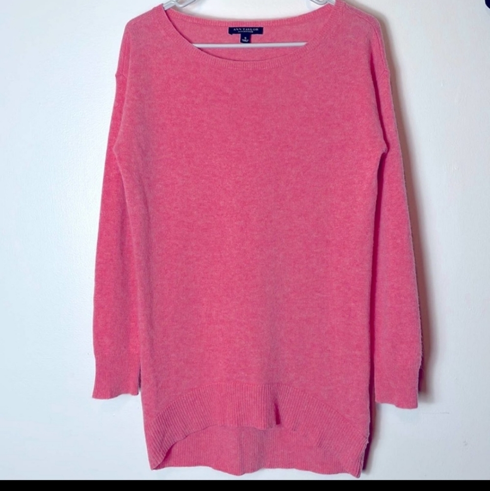 Ann Taylor Pink 100% Cashmere Sweater Sz S